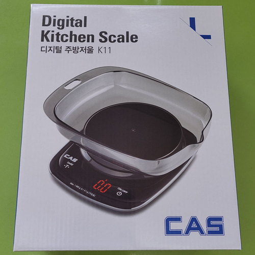 CAS 카스 K11 정밀 전자 저울 주방 이유식 계량 베이킹 요리 1kg(0.1g)