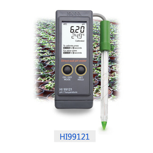 HANNA 휴대형 토양용 PH METER HI99121 PH 온도 토양측정전용 농업 과수업 방수형
